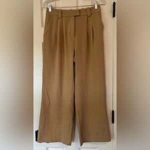 Tan Wide-Leg Trousers Size Small